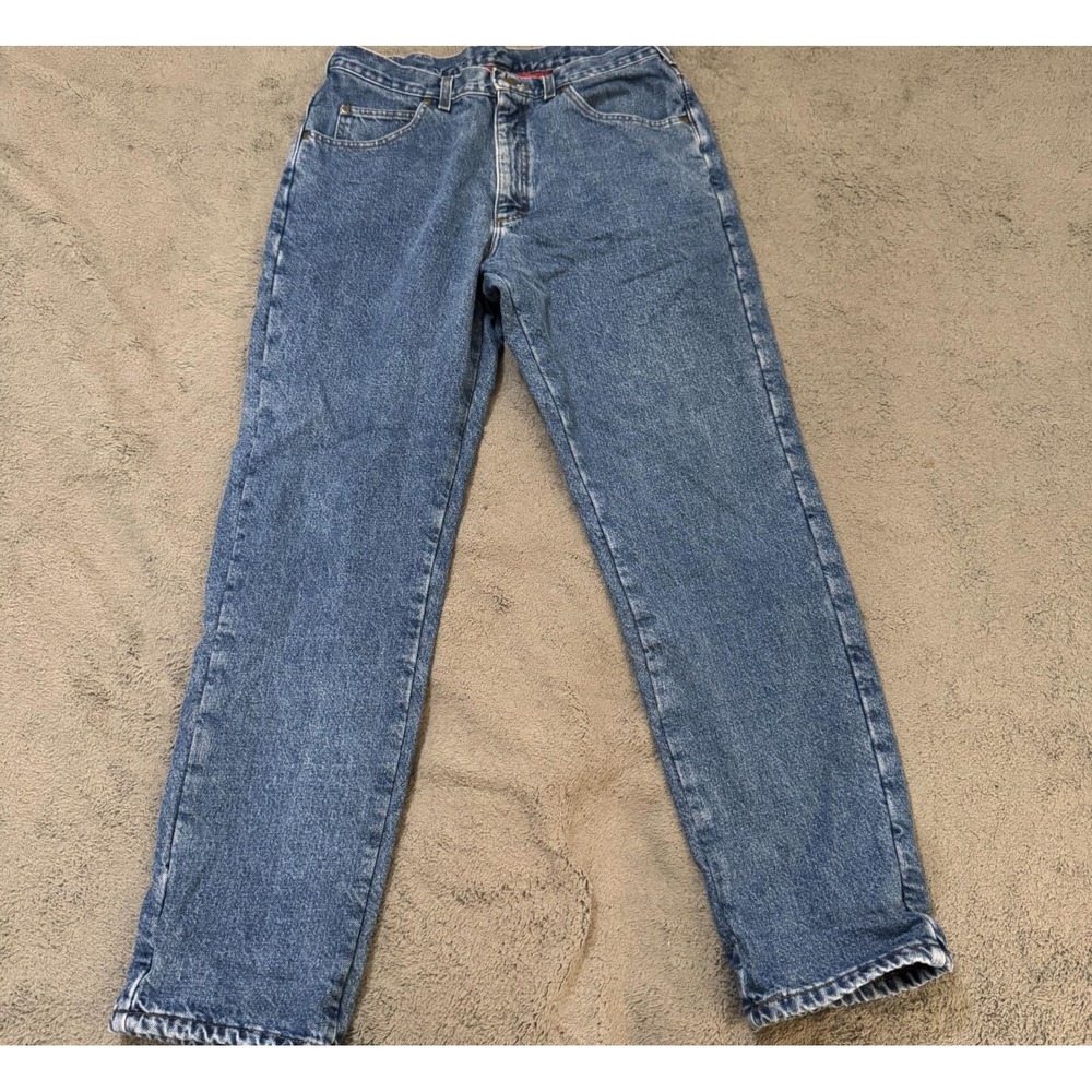 LL Bean Jeans Mens 34x32 Flannel Lined Tapered Denim Cotton Made in USA Vintage